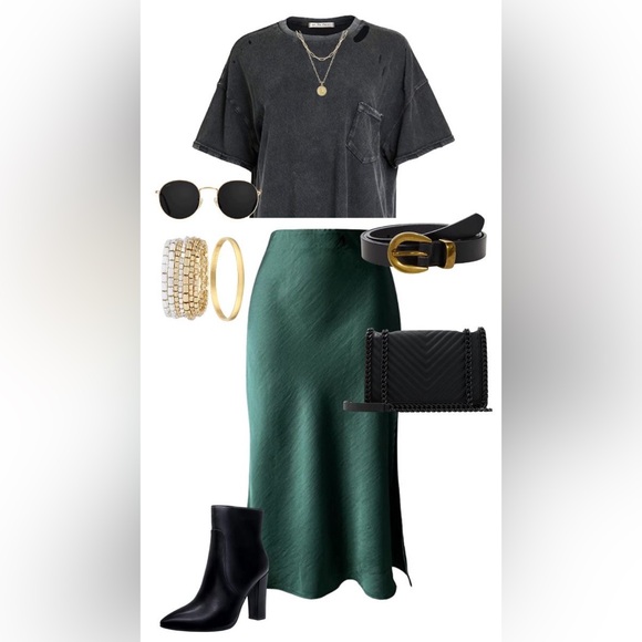 Ann Taylor 100% Silk Wrap MIDI Skirt Size 6 - Picture 3 of 9